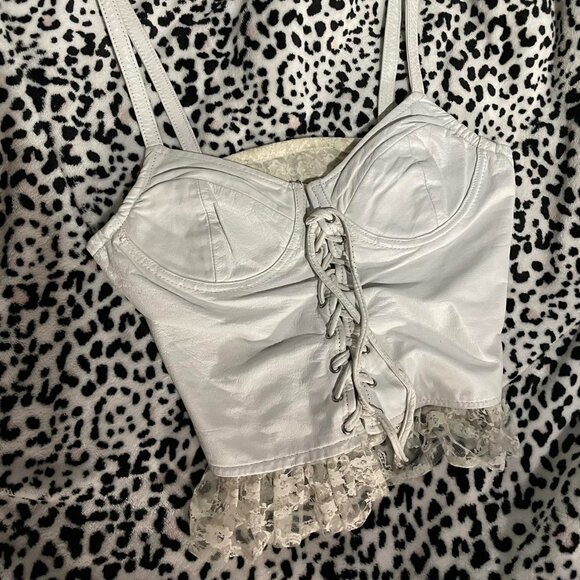 80s chia leather corset top (Final Price) - Picture 1 of 3